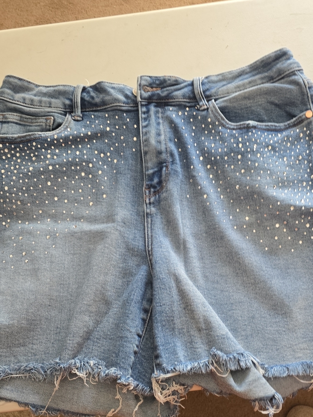 Judy Blue Light Blue Embellished Denim Shorts